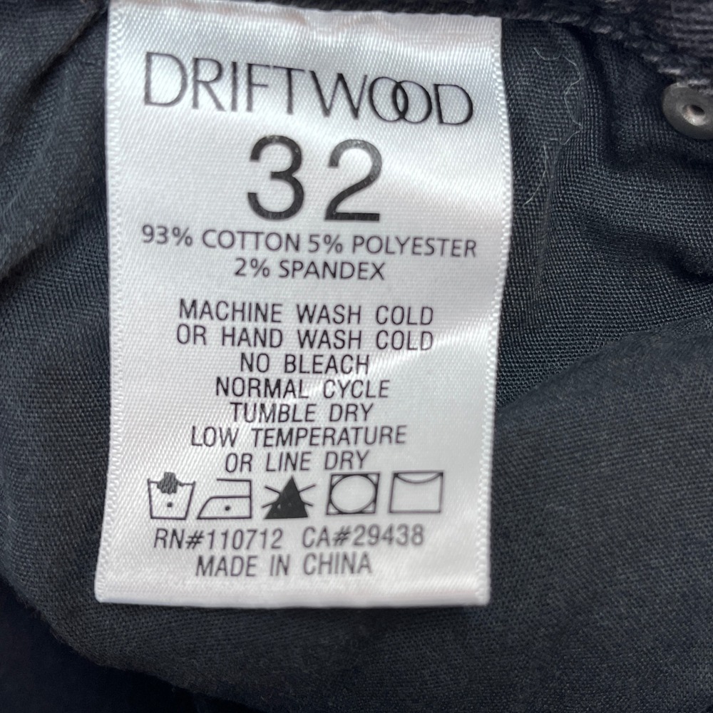 Driftwood Colette Black Raw Frayed Hem Jeans Tag 32x26 Faded Animal Print Trim - Picture 4 of 8